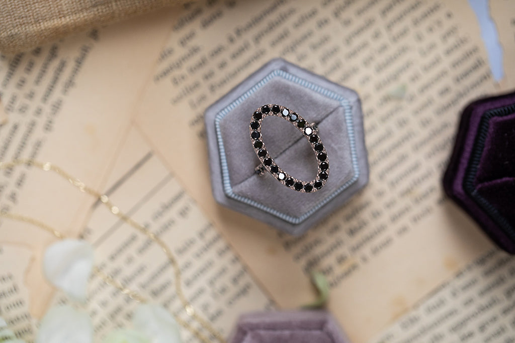 Oval Black Diamond Ring - Aubree No. 9